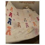 HAND STITCHED FULL SZ. QUILT WITH WEAR ON EDGE