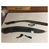 SWORD IN CASE, ETCHED DESIGN ON BLADE, MADE IN