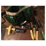 GARDENING TOOLS IN A GARDEN BAG