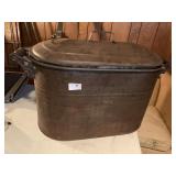 GALVANIZED BOILER W/ LID FULL OF CANDLES