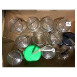 10 ATLAS, BALL AND IDEAL JARS, 9WITH LOCKING LIDS