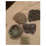 SHELLS AND POLISHED GEO, RAW FORM GEODE