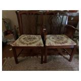 4 MAHOGANY CHAIRS, 2 ARM 2 STRAIGHT VERY GOOD