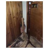 COAT RACK, FLAGS, ONE LOOSE HOOK