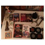 MIDDLE FINGER ASHTRAY, COASTERS, BAR BOOKS, ICE