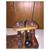 PIPES AND PIPE RACK WITH 6 PIPES