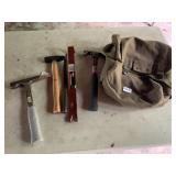TOOL BAG, HAMMER, NAIL PULLER