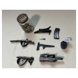 ASSORTED FLINT LOCK PARTS AND 22 LR MAG AND