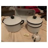 PORCELAIN PAN, DOUBLE COOKER, POT FUNNEL