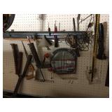 CAULKING GUN, WASHER HOSES, CLIPPER, WIRE BRUSH,