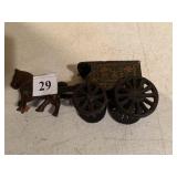 US MAIL CAST IRON HORSE DRAWN BUGGY 7"