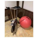 SEARS ERGOMETER STATIONARY BIKE & BALL