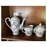 TEA POT, CREAMER, SUGAR