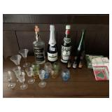 MARTINI & ROSSI, VERMUSE, VODKA, SHOT GLASSES,