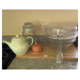 GLASS JAR, CUTTING BOARD, GARLIC HOLDER, ETC.