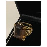 18K GOLD TOPAZ RING BEAUTIFUL SETTING SIZE 6