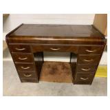 DESK 9 DRAWERS, WATERFALL, 30 H X 42.5 W X 20 D