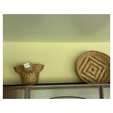 HORSESHOE, BASKETS, STRAINER, CROCK, UTENSILS