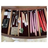 CANDLES, SERVING PIECES ETC.