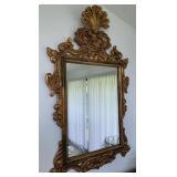 COMPOSITION MIRROR 62" H X 38" W GOLD W/ GREEN