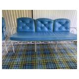 WROUGHT IRON SOFA, ARMCHAIR AND COFFEE TABLE LEAF