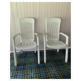 2 HIGH BACK HEAVY-DUTY PLASTIC ARMCHAIRS
