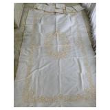 HAND STITCHED GOLD RIM TABLECLOTH AND PLACE MATS