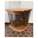 FLAT WALL CURIO CABINET CURVED FRONT WITH GLASS