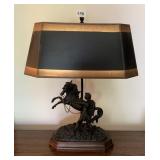 LAMP, METAL HORSE & MAN, 19 H X 10 W X 5 D, MADE
