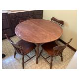 TABLE 1, 42.5" ROUND, LEAF 10" ROUND, 4 CHAIRS
