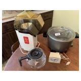 FRYER, POPCORN MAKER, COFFEE POT, CLOCK