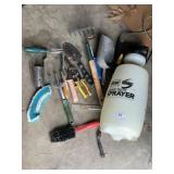 LAWN TOOLS, SPRAYER, HOLE DIGGER, ETC.