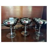 6 BLACK CHAMPAGNE GLASSES