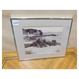 PICTURE OF A COTTAGE & LOBSTER/CRAB CRATES BY