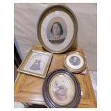 4 VINTAGE PORTRAITS LARGEST 19.5 H X 16 W OVAL