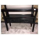 TWO TIER TABLE W/ 2 DRAWERS BLACK EBONY FINISH