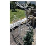LIGHTED LAWN DEER, 57"H AND 2 SMALL FAUX