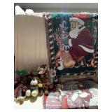 2 TAPESTRY CHRISTMAS THROW BLANKETS AND ASSORTED