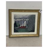 11.5X10" ORIGINAL ARTWORK OF THE WHITE HOUSE,