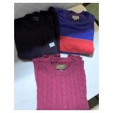 EDDIE BAUER LARGE BURGUNDY, DKNY L BLACK, CUTTER