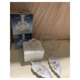 2 OLD NUREMBERG DISHES, SHANNON CRYSTAL LOTUS