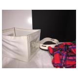 BLANKETS, STORAGE BIN,