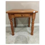 OAK CENTER DRAWER SIDE TABLE 22" X 19" X 20.5" H