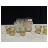 5 GOLD RIM SHOT GLASSES AND HIGHBALL GLASSES 2