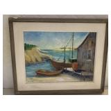 M. WRIGHT SAIL BOATS CABINS SIDE 26" H X 32" W