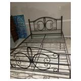 QUEEN SIZE METAL BED WITH SIDE RAILS AND MATTRESS
