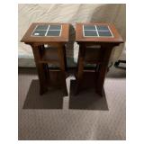 MATCHING TILE TOP, CRAFTSMAN STYLE PLANT STANDS,