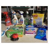 ASSORTED CLEANING PRODUCTS, BAGGIES, ETC.