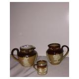 3" H TWO ROYAL DOULTON CREAM PITCHERS RAISED