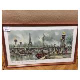 PRINT/WATERCOLOR EIFFEL TOWER 11H X 18 W